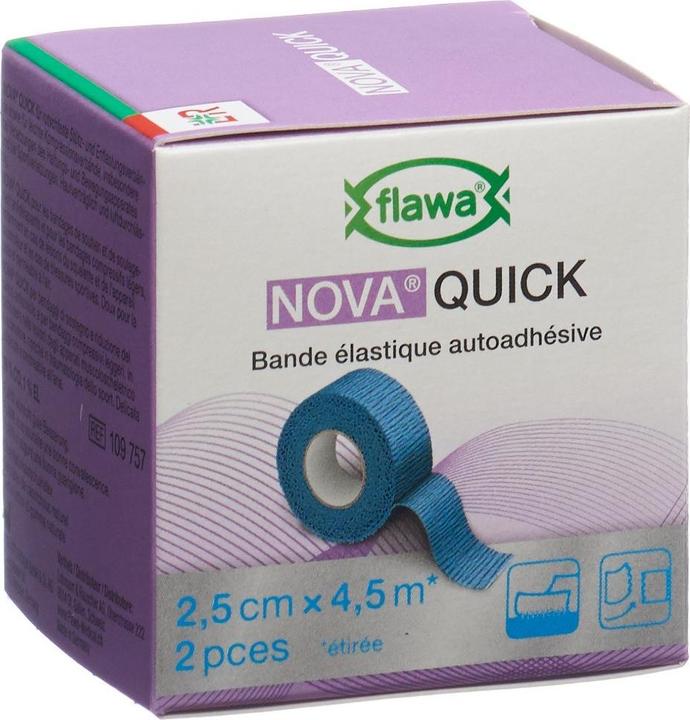 Produktbild Flawa Nova Quick kohäsive Reissbinde 2.5cmx4.5m blau