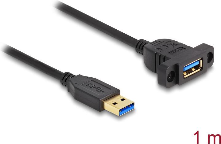 Delock SuperSpeed USB 5 Gbps 1m for installation black (1 m, USB 3.2 Gen 1)