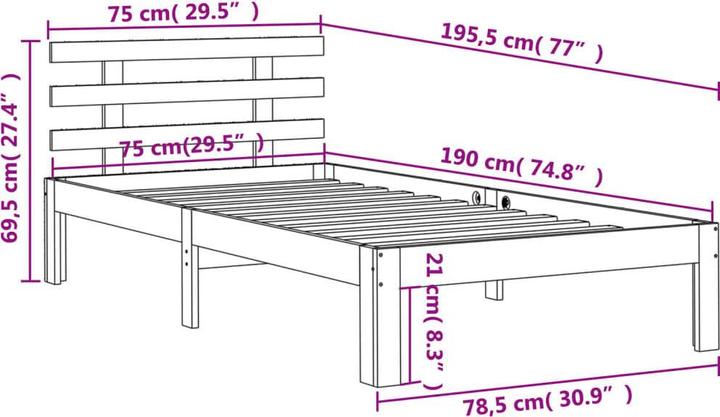 Actual product image VidaXL Purple raspberry (75 x 190 cm)