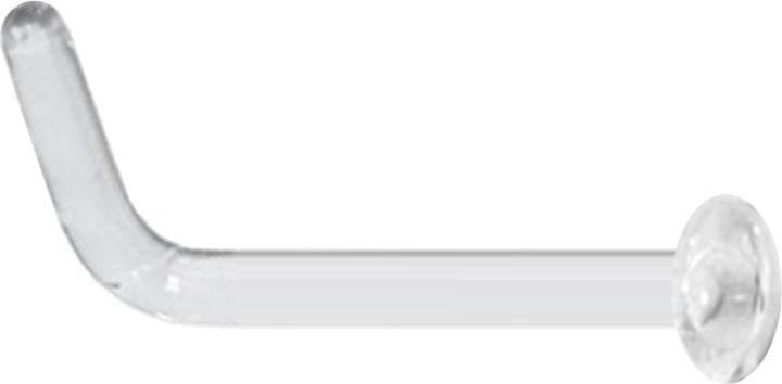 Star Piercing Nasenstecker gewinkelt transparent mit Teller (Glas, ohne Messing)
