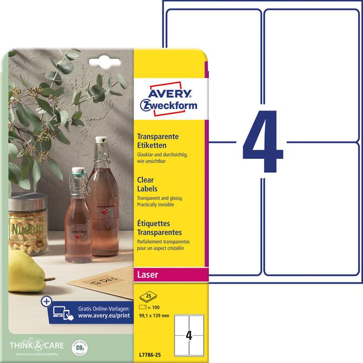 Produktbild Avery Transparente Etiketten