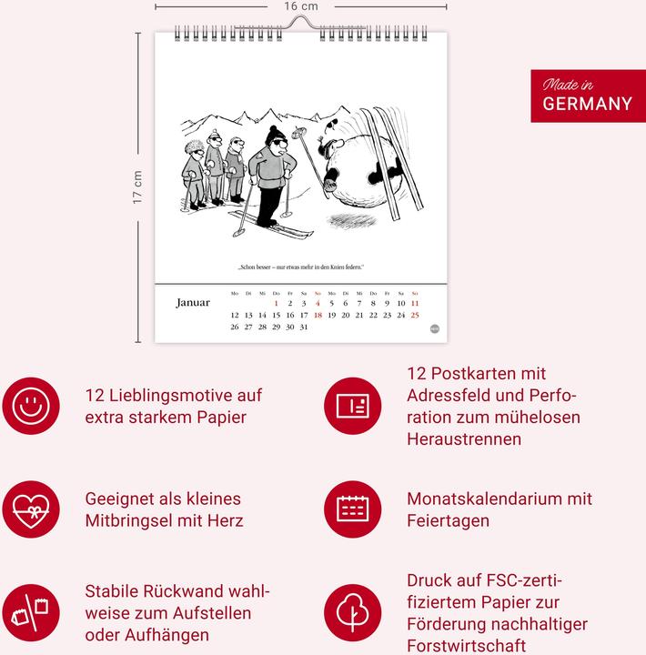 Produktbild Loriot Postkartenkalender 2026 (24 x 17 cm, Harter Einband, Deutsch)