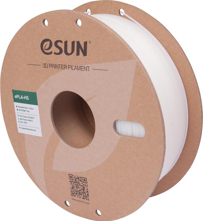 Immagine prodotto eSUN Filamento PLA ad alta velocità bianco 1,75 mm 1000g (PLA, 1.75 mm, 1000 g, Bianco)