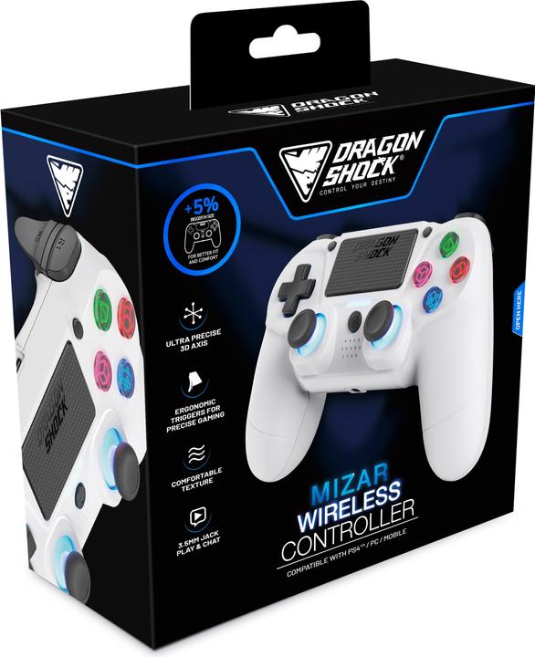 Image du produit DragonShock Controller Mizar Wireless blanc PS4 (PS4)