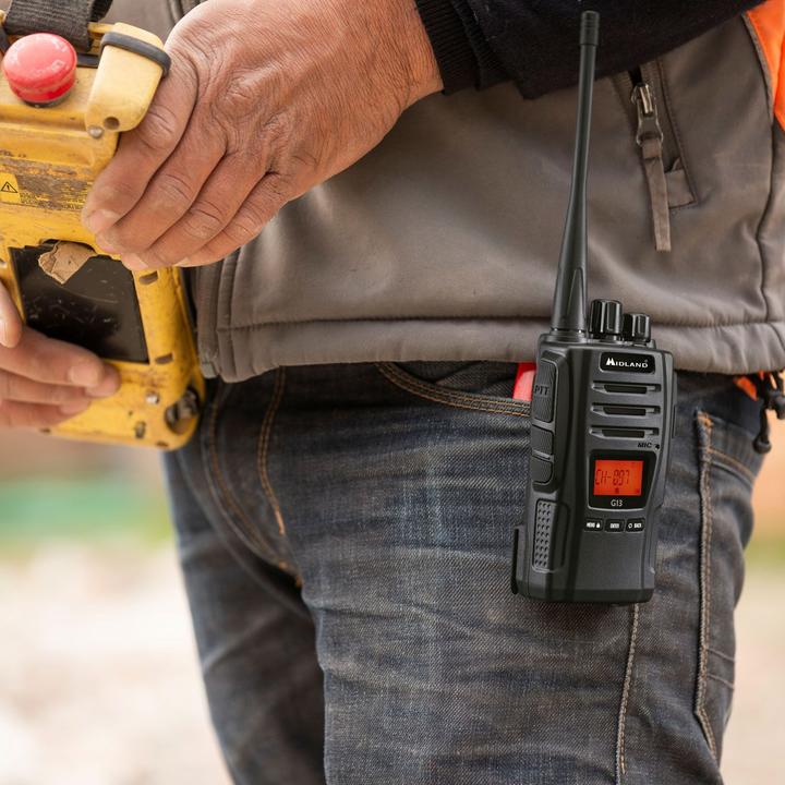 Actual product image Midland G13 radio, PMR446 16 channels, stand charger, battery pack 2600 mAh (C1462) (12 km)
