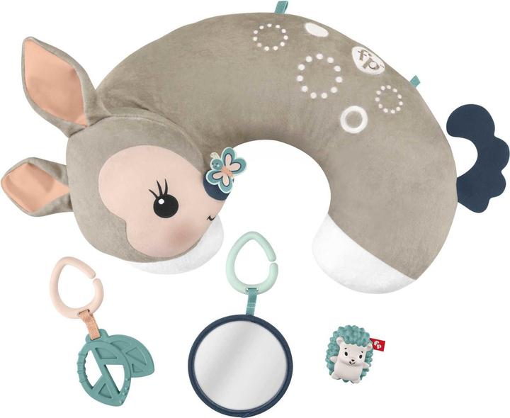 Image du produit Fisher-Price Coussin de jeu faon avec miroir, anneau de dentition et hochet hérisson