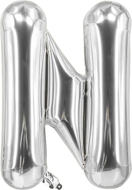 Produktbild Hermex Buchstabenballon N Silbrig Geburtstagsparty Ballon Folienballon 60cm (1 x)