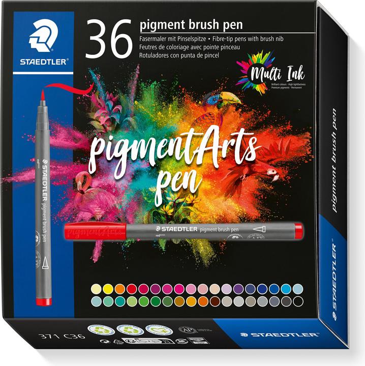 Productafbeelding Staedtler Vezelpen met penseelpunt (Veelkleurig, 36 x)