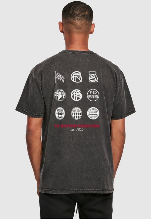 Actual product image FC Bayern München Logo History Acid Washed Heavy Oversize Tee - 115115 (L)