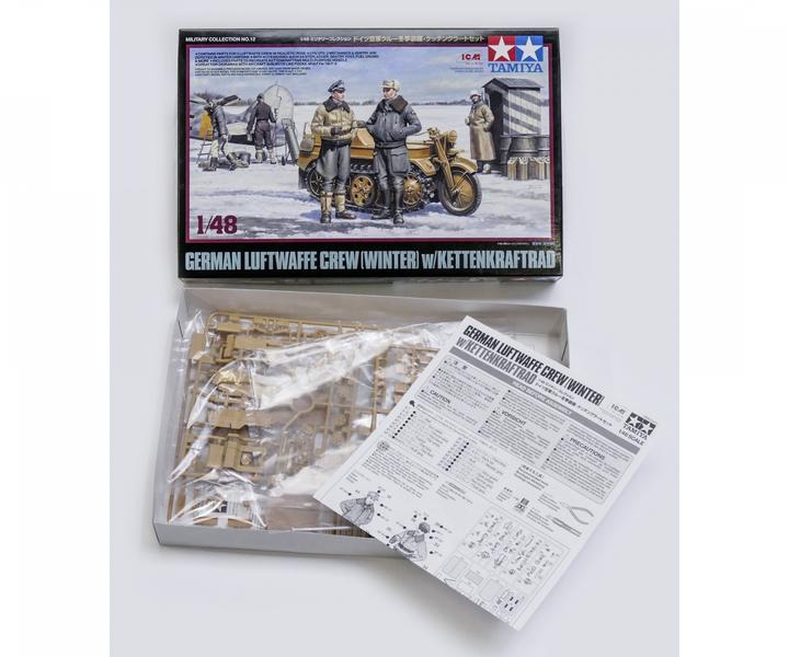 Actual product image Tamiya 1/48 German Luftwaffe Crew w/ Kettenrad