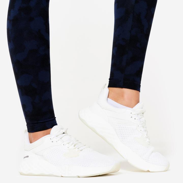 Produktbild Domyos Women's Cotton Fitness Leggings - Black/Blue (W28/L31)