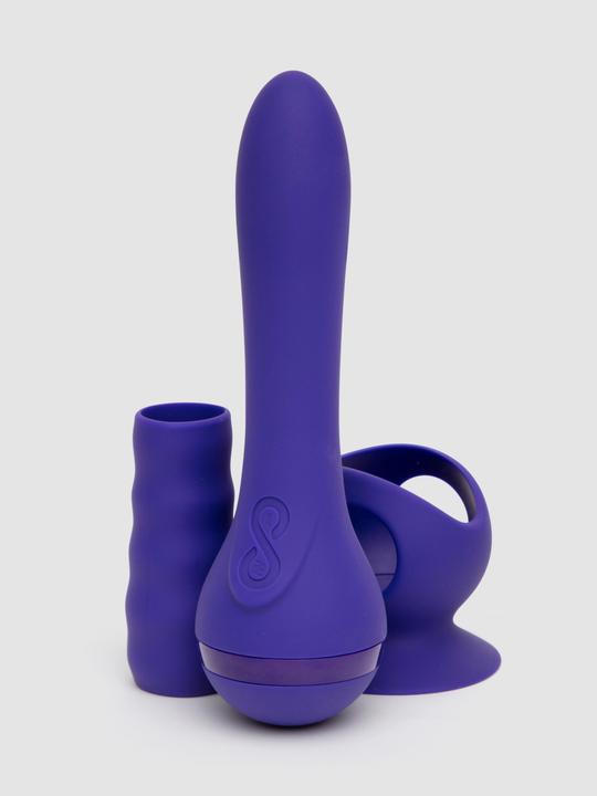 Actual product image Lovehoney Gyr8tor 2 set with ribbed and suction attachment
