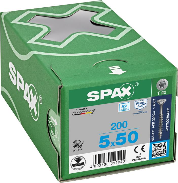 Actual product image Spax Chipboard screws A2 (200 Screws per piece)