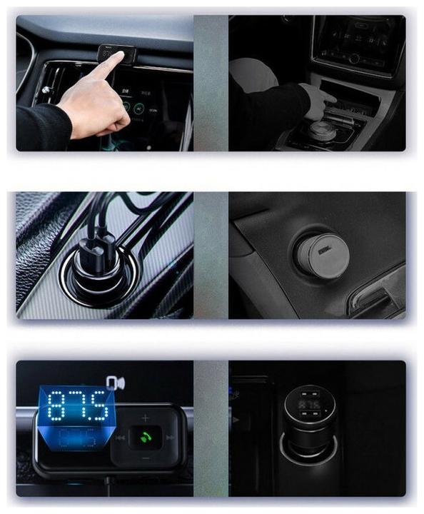 Actual product image Baseus Car Bluetooth MP3 Player T Shaped S-16 Black OS