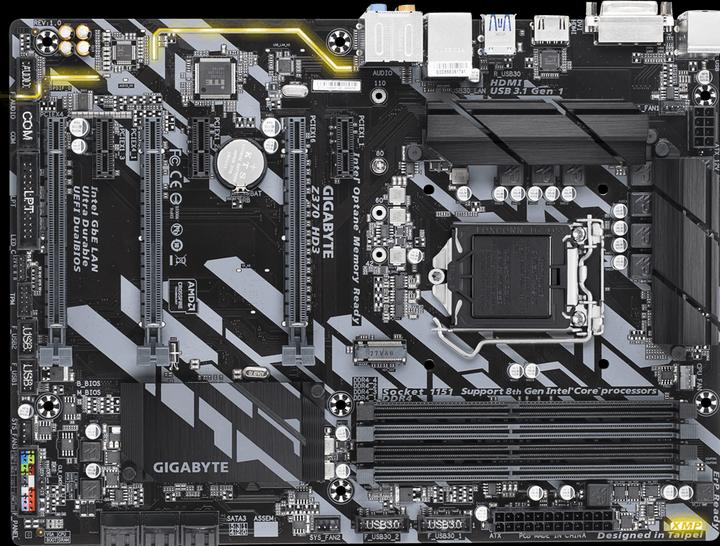 Actual product image Gigabyte Z370-Hd3 (LGA 1151, Intel Z370, ATX)