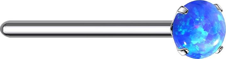 Star Piercing Nasenstecker biegen silber Opal blau gefasst (ohne Messing, Titan G23)