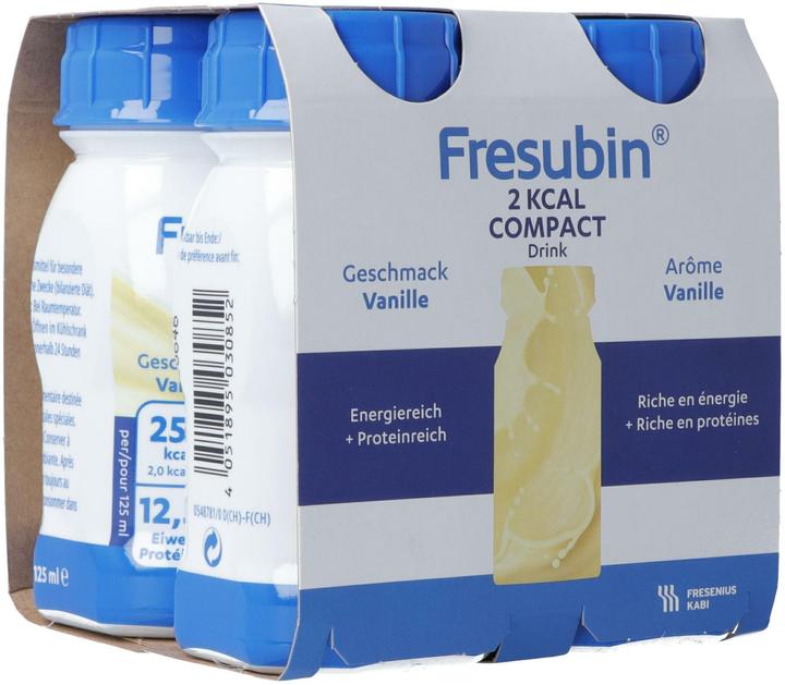 Actual product image Fresubin 2 kcal Drink Compact Vanille, 4x 125 ml (4 Piece, Liquid, 632 g)