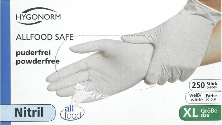 Produktbild 3A Hygonorm Allfood Safe Nitril, 250 Stück, Grösse XL, weiss (XL)