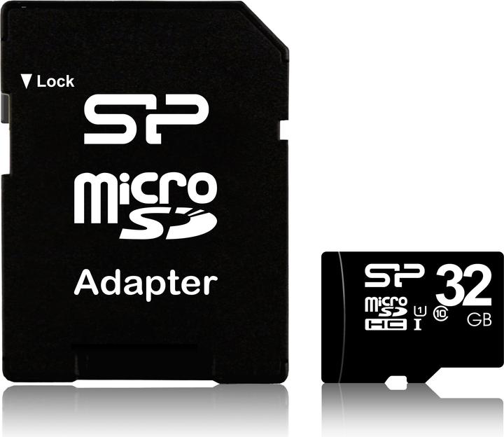 Actual product image Silicon Power SP032GBSTH010V10-SP (32 GB, microSDHC, U1, UHS-I)