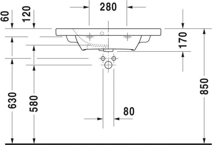 Produktbild Duravit Möbelwaschtisch DuraStyle 78,5 cm weiss 233778 (400 mm, 785 mm)