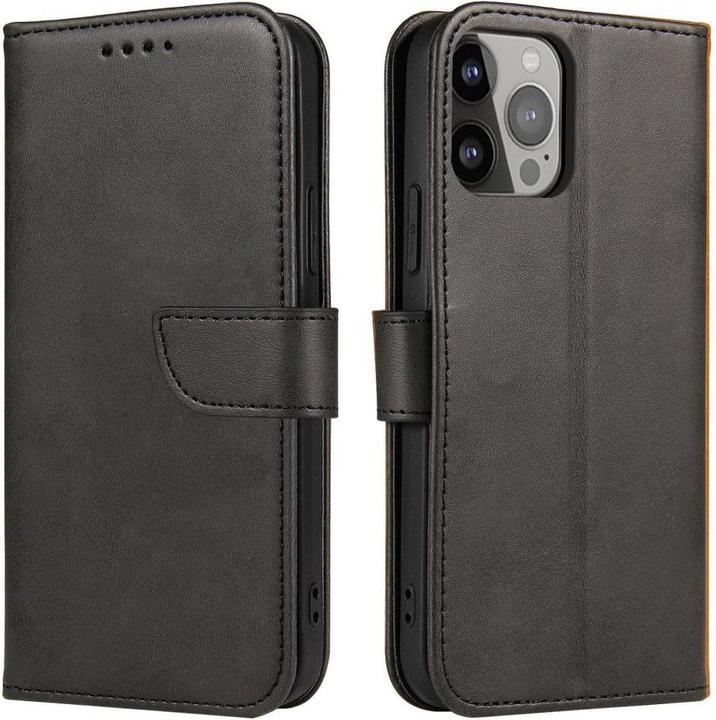 Produktbild Hurtel Magnet Case Hülle für Vivo Y35 / Vivo Y22 / Vivo Y22s Hülle mit Flip Wallet Ständer schwarz (Vivo Y35)