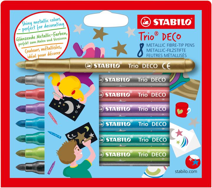 Productafbeelding STABILO Trio DECO metalen viltstift (Veelkleurig, 8 x)