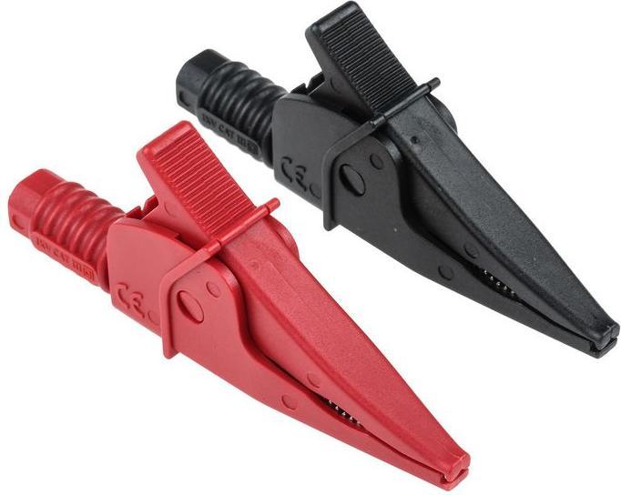 Image du produit Rs Pro 39.6mm Pince crocodile, noir, isolé rouge, 20A (Pinces micros à main)