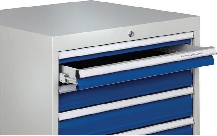 Produktbild Quality Schubladenschrank H1019xB705xT736mm grau/blau 2x75,2x100,2x125,1x300mm Schubl. (80700/1401AV 7035/5 (80 cm, 115 cm)