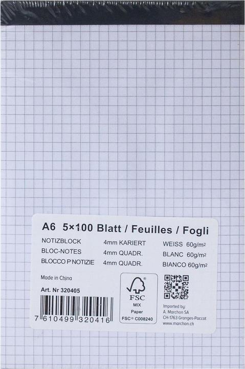 Image du produit Office Bloc-notes (A6, Quadrillé)