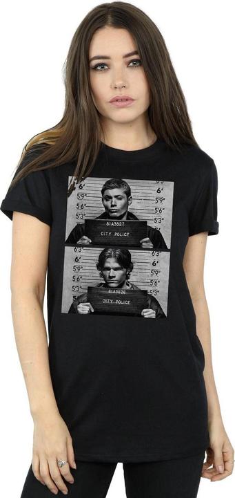 Immagine prodotto Supernatural Maglietta Winchester Mugshot in cotone da donna/ragazzo (L)