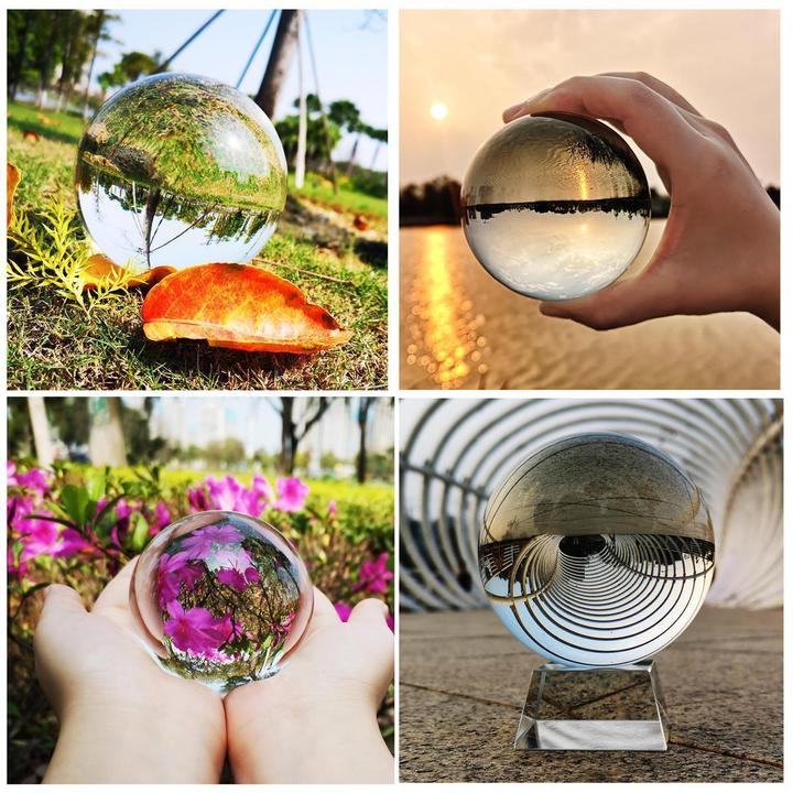 Actual product image Intirilife Glass ball with stand 80 mm