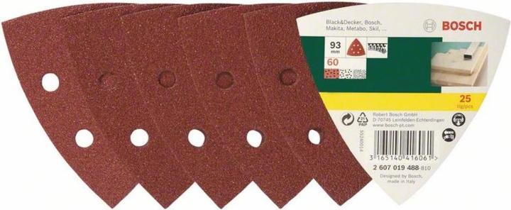 Produktbild Bosch Zubehör Schleifblatt-Set für Deltaschleifer, 93 mm, 60, 6 Löcher, 25er-Pack (60)