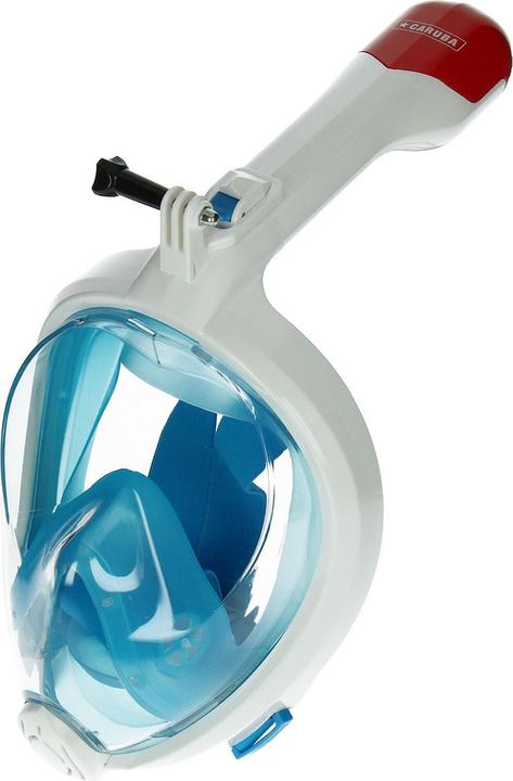 Produktbild Caruba Vollgesichts Schnorchelmaske Swift faltbar + Action Cam Halterung (blau S/M)