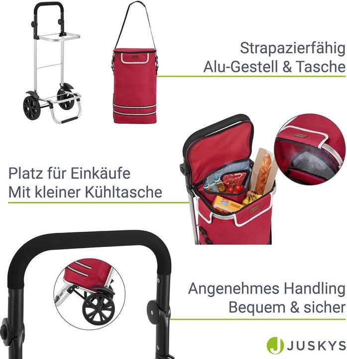Image du produit Juskys Chariot à provisions 3en1