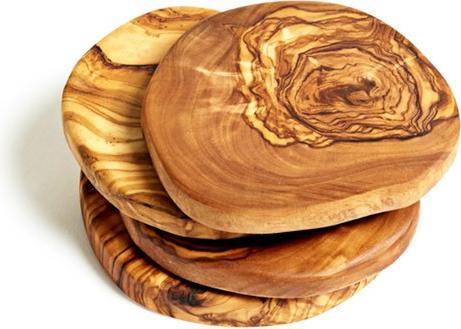 Image du produit Bekos Dessous de verre artisanal en bois d'olivier Set de 4 pièces (4 x, Dessous de verre)