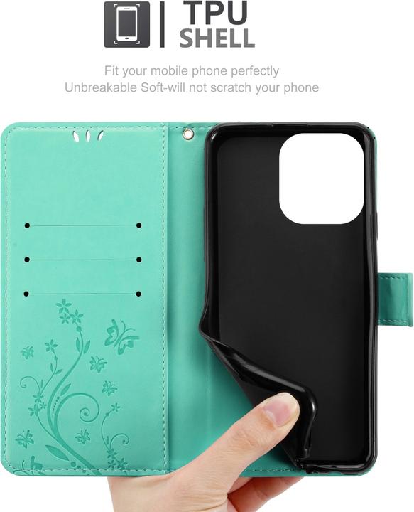Actual product image Cadorabo Cover for Apple iPhone 14 PRO MAX in Flower Book Style (Apple iPhone 14 Pro Max)