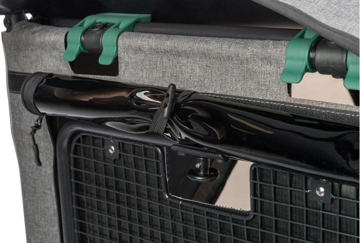 Actual product image Trixie Bicycle trailer M, 71×95×85/138 cm, grey/sage (Dog, Reflectors, Lockable)