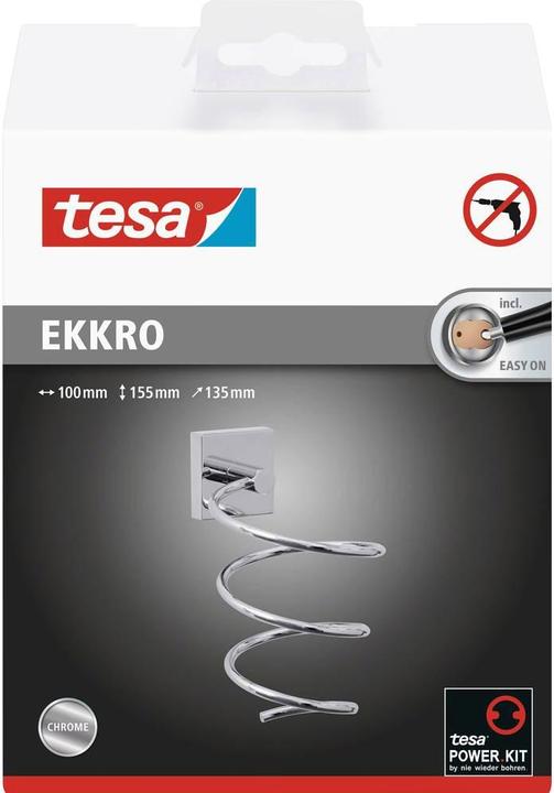 Immagine prodotto tesa Supporto per asciugacapelli EKKRO con soluzione adesiva senza trapano