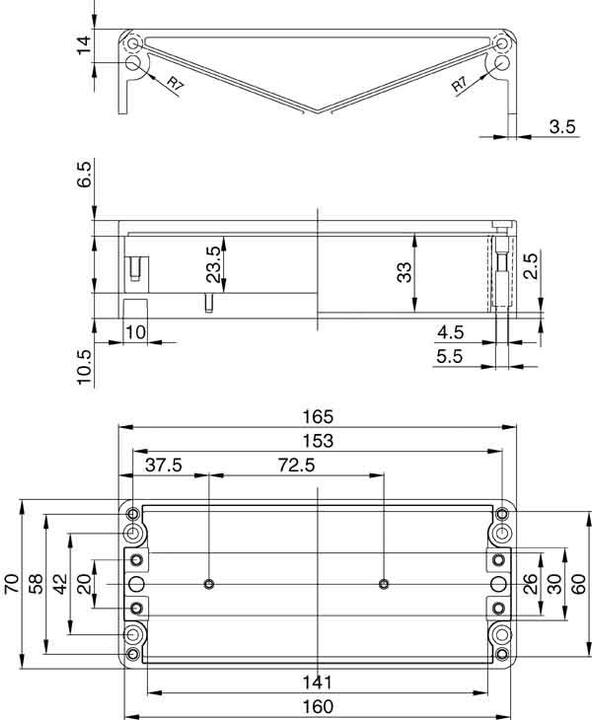 Image du produit Weidmüller Boîtier universel 45 x 165 x 7 (Boîtier)