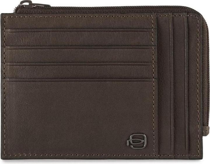 Actual product image Piquadro Black Square, Leather Wallet, Credit Card Case, Brown, For Men