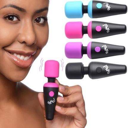 Bang Ultraleistungsfähiges Silikon-Mini-Massagegerät mit kleinem Zauberstab Massage USB Reisegrösse Lila