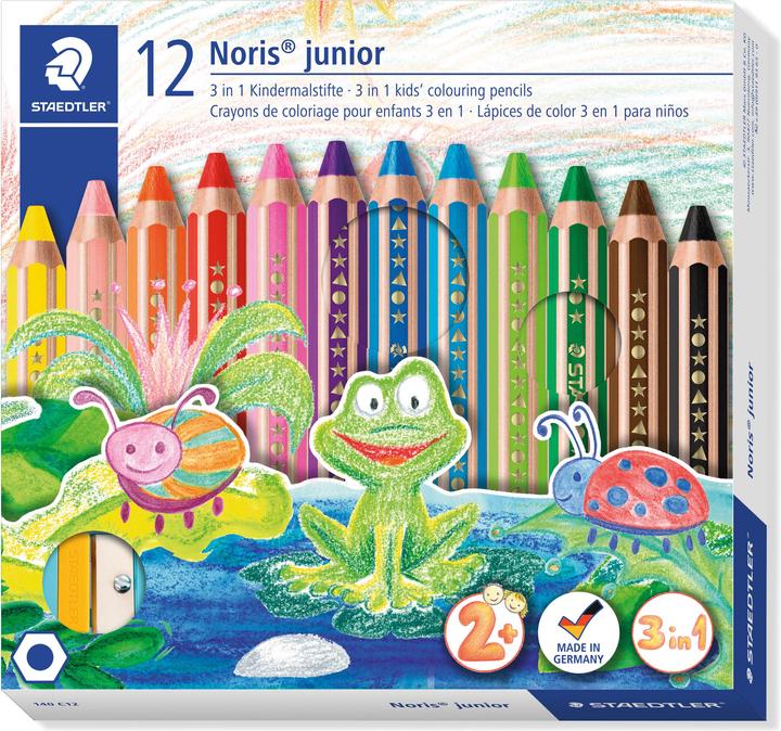 Actual product image Staedtler Coloured pencils Junior 140, with sharpener, 12 colours (Multicoloured, 12 x)
