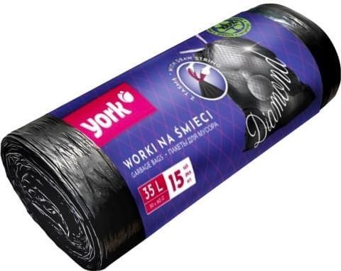 Produktbild York Müllsäcke mit 35L Diamond Tape, 15 Stück (15 x, 35 l)