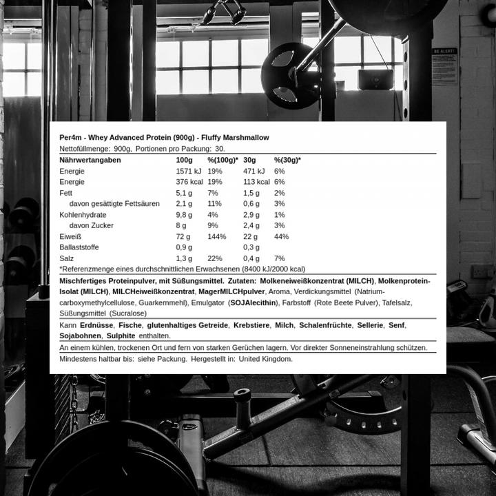 Image du produit Per4m Protéine Whey avancée (Guimauve duveteuse, 1 pcs, 900 g)