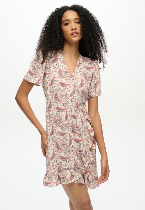 Actual product image Superdry Ss Printed Mini Wrap Dress (14)