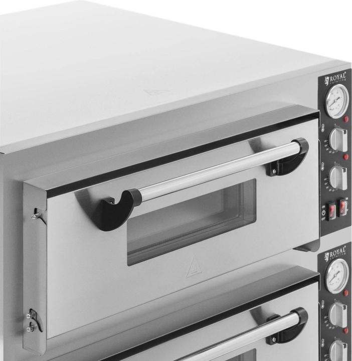 Produktbild Royal Catering Elektro-Pizzaofen 2 Backkammern 450 °C Ober-/ Unterhitze je 4 Pizzas mit Ø 30 cm (Pizzaofen Elektro)