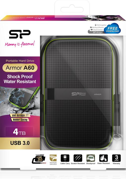 Silicon Power Armor A60 4TB USB 3.0 2.5 SP040TBPHDA60S (4 TB)