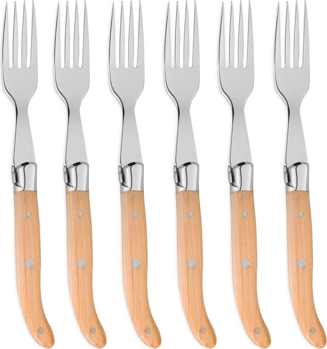 Produktbild Laguiole Claude Dozorme Steakgabel caramel (6 Stück, Gabel)