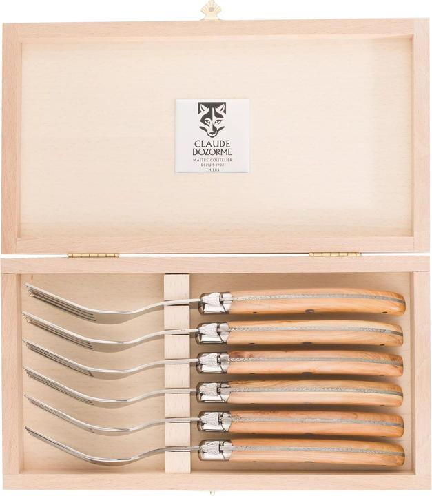 Produktbild Laguiole Claude Dozorme Steakgabel caramel (6 Stück, Gabel)