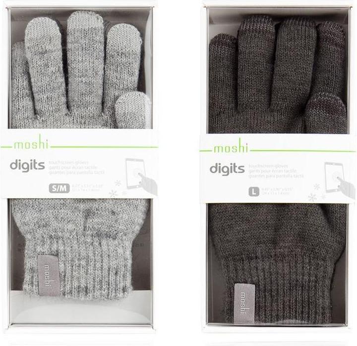 Actual product image Moshi Digits Touchscreen Gloves - Dark Gray (L) (L)